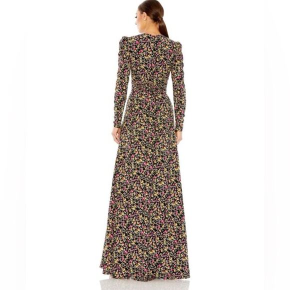 MAC DUGGAL 26916 Floral Print Long Sleeve Dress Size 16 New with Tag MSRP $498 - Picture 3 of 11